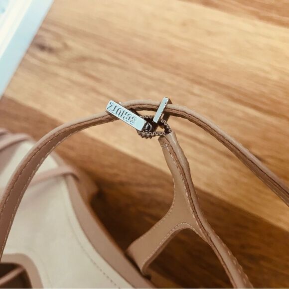 SCHUTZ Kelsie Nude Platform Strappy Sandal Block Heel Tan Beige Size‎ 10.5 New - Picture 7 of 12